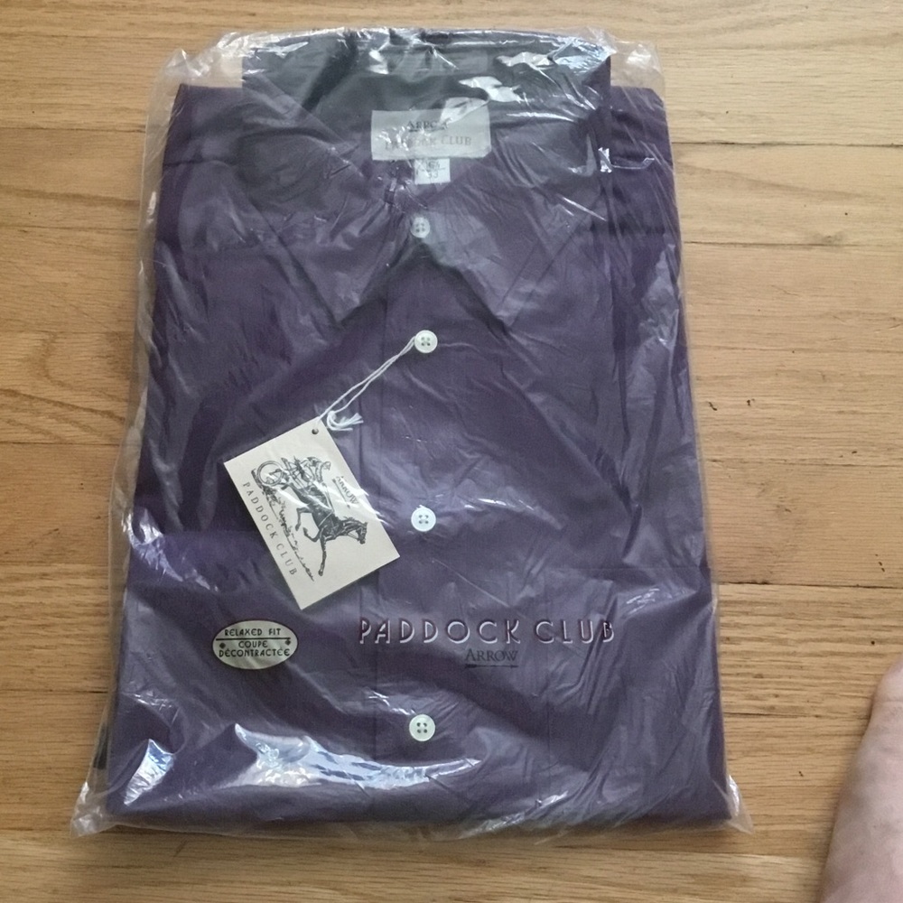 Arrow Paddock Club Men's Deep Purple Button-Down Shirt